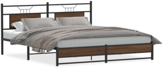 vidaXL Metallbett ohne Matratze Braun Eichen-Optik 183x213 cm 3325132