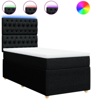vidaXL Boxspringbett mit Matratze Schwarz 80x200 cm Stoff 3294192