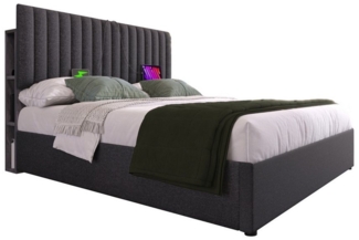 Ulife Polsterbett LED App-Control Bett mit aufladen USB Type C Ladefunktion, Stauraumbett Doppelbett,140x200 cm