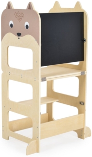Moni Kinder Holz-Lernturm 3 in 1 24446 Schreibtisch Bank Zeichentafel Stehhilfe braun