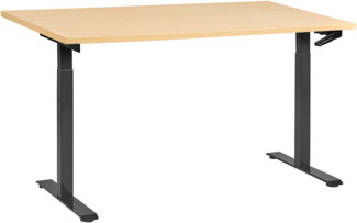 Schreibtisch manuell höhenverstellbar DESTINES Schwarz Hellbraun 160 cm 72 cm
