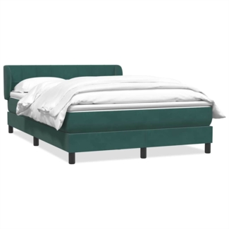 vidaXL Boxspringbett mit Matratze Dunkelgrün 140x220 cm Samt 3317568