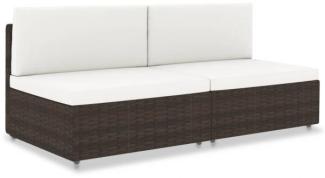 vidaXL Modulares 2-Sitzer-Sofa Poly Rattan Braun 49513
