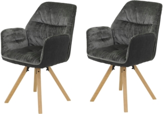 HELA Esszimmerstuhl BEATRIX (Set, 2 St), Auto-Return 270°, Gestell Massivholz, Materialkombi