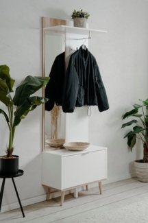 möbelvita Kompaktgarderobe Kompaktgarderobe Helsinki 42A weiß / Dekor Sonoma Eiche