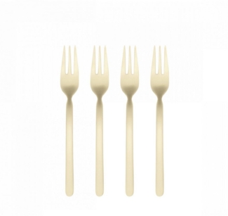 blomus Besteck-Set -STELLA- Designer Besteck-Serie in exklusiven Farben (4-tlg), 4 Personen, Edelstahl, Kuchengabeln, Espressolöffel, Elegant, Gold, Schwarz, Silber, Design Award