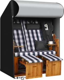 Strandkorb Schutzhülle 600D Oxford-Gewebe 125 x 90 x 165/135cm Wasserdicht Schwarz