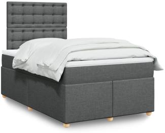 vidaXL Boxspringbett mit Matratze Dunkelgrau 120x190 cm Stoff 3293534