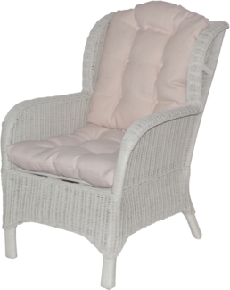 Rattansessel, Ohrensessel, Nostalgie-Sessel, handgeflochten, mit Kissen