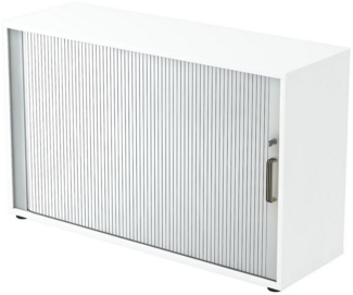 Rollladenschrank horizontal 2 Ordnerhöhen 120cm SG Weiß / Silber
