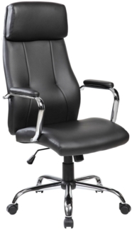 Dmora Stuhl Baceno, gepolsterter Wartezimmerstuhl für das Büro, ergonomischer Wartesitz, 58 x 47 x 87 cm, schwarz