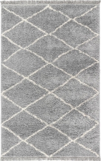 Tesso Living Hochflor-Teppich BLAKE Shaggy Teppich Wohnzimmer Rauten Design, rechteckig, Höhe: 30 mm, Langflor, skandinavisches Design, gemütlich strapazierfähig, langlebig