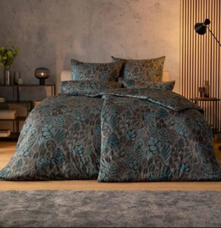 Estella Bettwäsche Estella Mako-Satin Bettwäsche 135x200 Balduin Ornamente Blätter 7393-5, Mako-Satin, 2 teilig, für Sommer und Winter