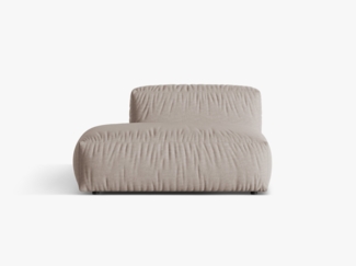 Micadoni Ecksofa-Modul Martina 1-Sitzer Strukturierter Stoff Dunkelbeige Links
