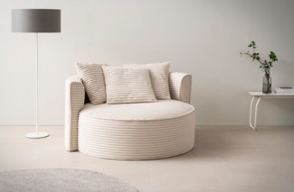 LeGer Home by Lena Gercke XXL-Sessel Isalie, Lesesessel, Loveseat, inklusive Zierkissen, extra große Sitzfläche, optional mit Hocker, Cord, Samt, Bouclé