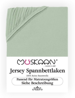 Müskaan Spannbettlaken 180x200 - 200x220 Boxspringbett und Wasserbett 100% Baumwolle, Jersey, Gummizug: Rundumgummizug, Bettlaken bis 32cm Matratzenhöhe Bezug 200x220