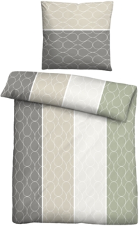 Traumhaft schlafen - Castell - Markenbettwäsche Polycotton Biber 0351108 TROPFEN, pistaziengrün, 1x 155x200 cm + 1x 80x80 cm