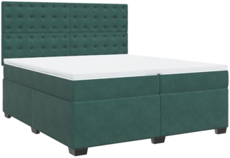 vidaXL Boxspringbett mit Matratze Dunkelgrün 200x200 cm Samt 3291017