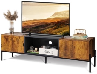 WLIVE Lowboard TV-Schrank für Fernseher bis zu 65 Zoll, 147 x 37 x 43 cm (TV Board mit Offenen Stauraum), Lange 147 cm Fernsehtisch für Wohnzimmer, Industrie-Design