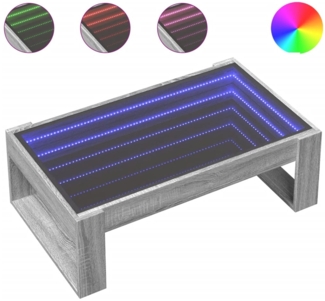 vidaXL Couchtisch mit Infinity-LED Grau Sonoma 90x53x30 cm 847642