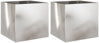 vidaXL Pflanzkübel 2 Stk. Silbern 49x47x46 cm Edelstahl 841568