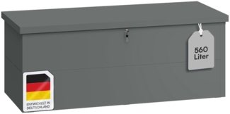 STEELSØN 'Icarus' Aufbewahrungsbox, Metall, grau, 560 Liter, 63x70x165 cm, wasserdicht und abschließbar