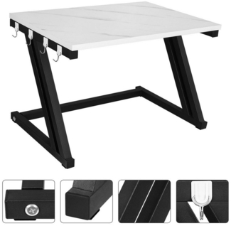 JEOBEST Küchenregal Mikrowellenregal, Holz Mikrowellen Ständer Mikrowelle Regal, Küchenregal mit 2 Ebenen, Ohne Haken