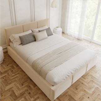 FDM Polsterbett BELORA modern mit Bettkasten MADE IN EU - mit Trinity Velours Bezug (verfügbar 90x200 120x200 140x200 160x200 180x200cm, Bettrahmen, Bett, mit großen gepolsterten Kopfteil, mit Bettkasten zum aufklappen), Hebbarer Metallrahmen, Bettkast...