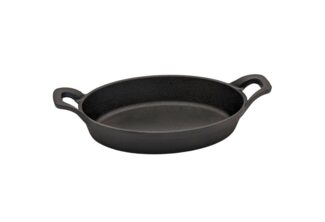 osoltus Grillpfanne Gusseisen mit 2 Griffen oval 22x15cm