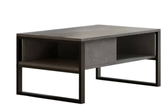 Dmora Wohnzimmertisch Alfonsa, Niedriger Wohnzimmertisch, Kaffeeregal, Couchtisch für Sofa, 100x60h44 cm, Silber