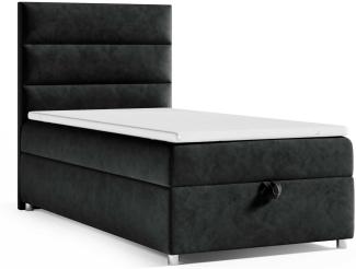 Best for Home Boxspringbett K4 SINGLE mit Bettkasten (Schwarz 80x200)