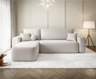 Ecksofa Schlafsofa Sofa AGEPO Stoff Curio Creme Ottomane Links