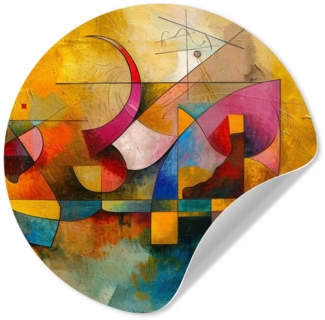 MuchoWow Wandsticker Kunst - Abstrakt - Ästhetisch - Farbenfroh - Kunst (1 St), Wandtattoo Selbstklebend, Wohnzimmer Deko Aufkleber, 30x30 cm