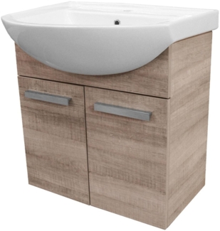 Fackelmann A-VERO Badmöbel Set 2-teilig 65 cm, Braun hell