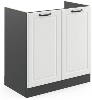 Spülenunterschrank R-Line Weiß Landhaus 80 cm ohne Arbeitsplatte Vicco