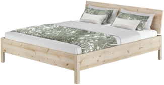 Massivholzbett Doppelbett metallfrei Zirbe massiv 180x200 mit wählbaren Zubehör V-60.95-18ohne Zubehör