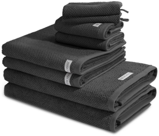 Ross Selection 8 tlg. Frottier-Set - 2 X Handtuch (50 X 100cm), 2 X Duschtuch (70 X 140cm), 2 X Gästetuch (30 X 50cm), 2 X Waschhandschuh (16 X 22cm) - 540 g/m2 - Anthrazit