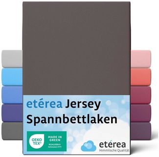 etérea Comfort Jersey Spannbettlaken Dunkelbraun 100x200 cm - 120x200 cm