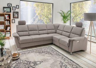 Polstergarnitur >Ludwigshafen< Motor-Relaxfunktion, Schlaffunktion, dunkelgrau - 268x113x222cm BxHxT