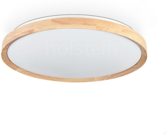 hofstein Deckenleuchte dimmbare Deckenlampe aus Metall/Bambus/Kunststoff in Weiß/Natur, LED fest integriert, 3000 - 6000 Kelvin, Leuchte Boho-Design, 4100 Lumen, 3000-6000 Kelvin, LED Fernbedienung