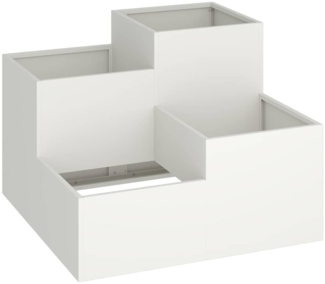 vidaXL Gartenblumentopf Weiß 100 x 100 x 60 cm Stahl 865863