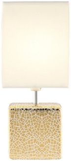 casa NOVA Tischleuchte CERRA, Goldgelb, Weiß, Keramik, Höhe 30 cm, ohne Leuchtmittel, 1-flammig