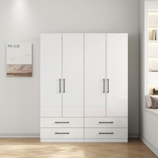 OTTO home Kleiderschrank Sylt Schlafzimmerschrank Bestseller mit hochglänzenden Fronten (Drehtürenschrank mit 4 Schubladen und 4 Türen) Schrank in Breite 160 mit viel Stauraum