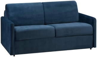 Schlafsofa 2-Sitzer Samt CALIFE - Dunkelblau - Liegefläche: 120 cm - Matratzenhöhe: 18 cm