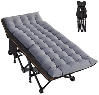 Divit Gartenliege Klappbares Feldbett Gartenliege mit Auflage & Tragetasche bis 200 kg G