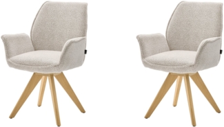 Musterring Esszimmerstuhl Tiama (Set, 2 St), Stativgestell Eiche massiv, 180° drehbar, Stoff Cord oder Bouclé