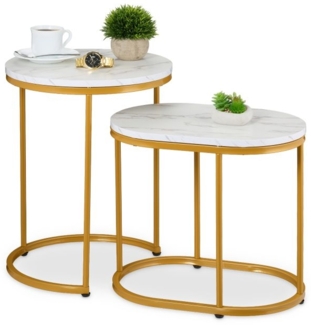 Satztisch 2er Set Marmoroptik & Metall 10051109_613