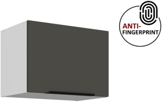 Küchen Hängeschrank 50 cm ARIA Graphite ultra matt + Weiss matt, hochwertige Fronten mit Anti Fingerprint Beschichtung Küchenzeile Küchenblock