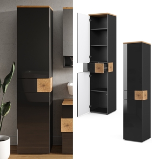 Vicco Hochschrank Badschrank Badezimmerschrank Eden 2 Türen Schublade 5 Fächer