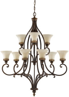 Elstead Lighting Drawing Room Kronleuchter 9-Light Wallnuss Braun E27